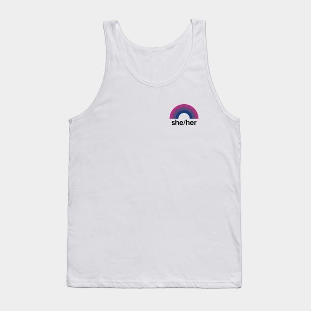 She/Her Pronouns Bisexual Tank Top by lavenderhearts